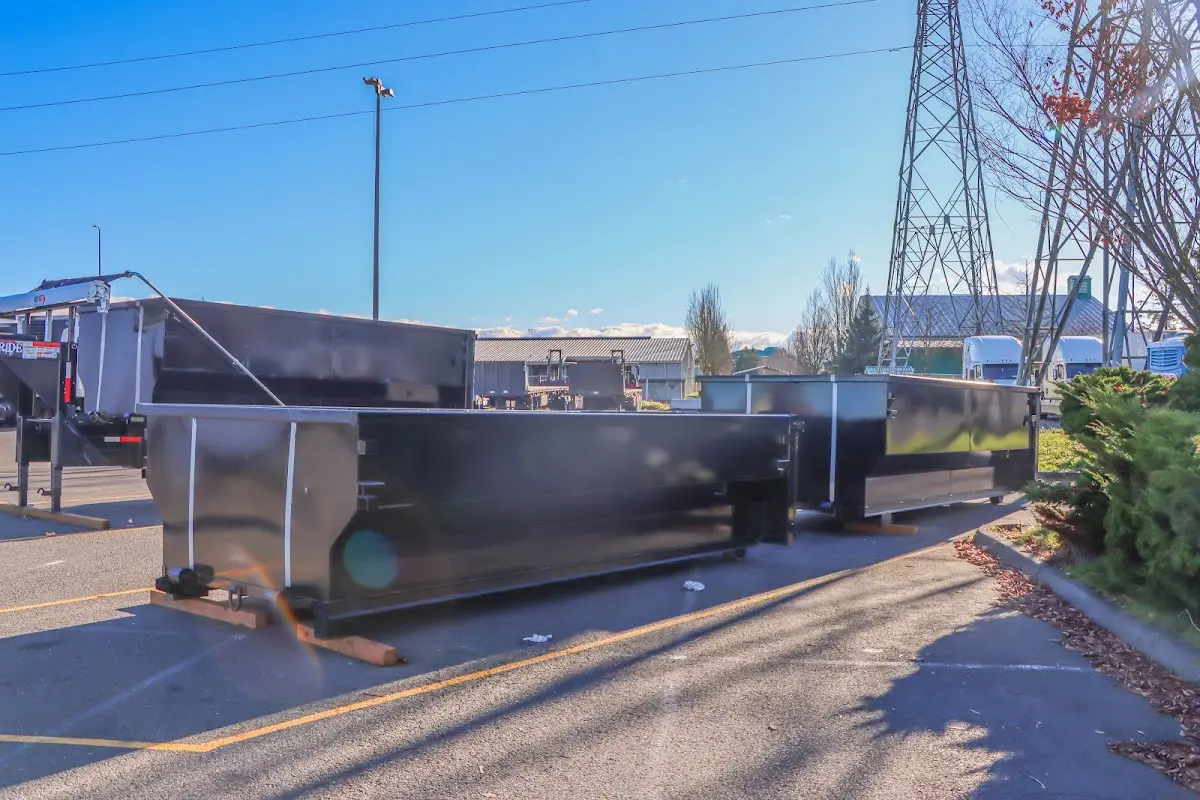 Roll-off dumpster ready for waste disposal at job site for Estate Cleanout Dumpster Rental in Hinesville
